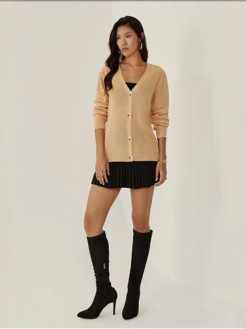 Cardigan boutonné à col en V - Kiabi