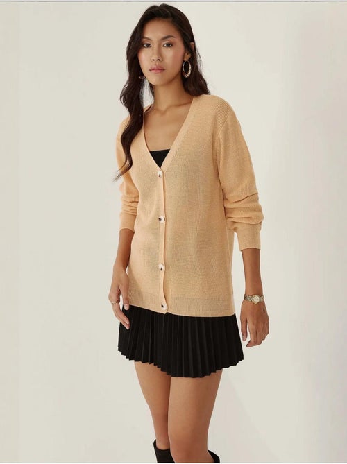 Cardigan boutonné à col en V - Kiabi