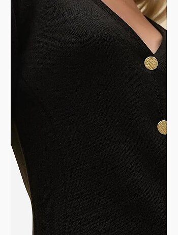 Cardigan boutonné ajusté à manches longues et col en v hiccup