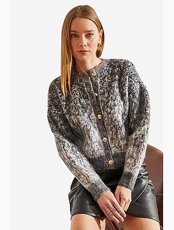 Cardigan boutonné en maille brossée lucci