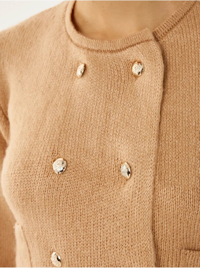 Cardigan boutonné Marron - Kiabi