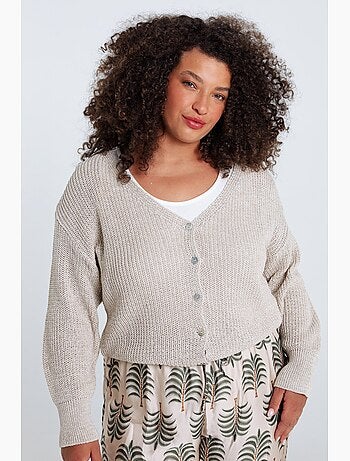 Cardigan boutonné uni PAPRIKA