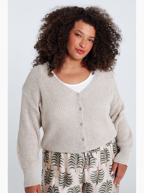 Cardigan boutonné uni PAPRIKA - Kiabi