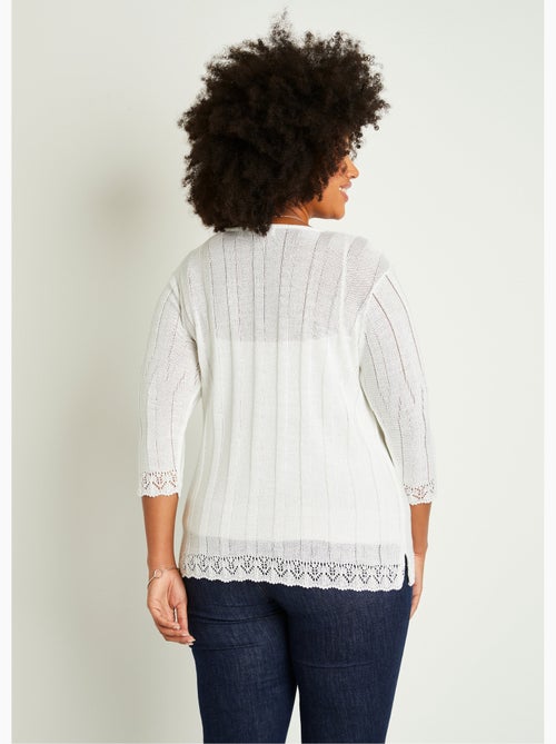 Cardigan boutonnée long ajouré - Afibel - Kiabi