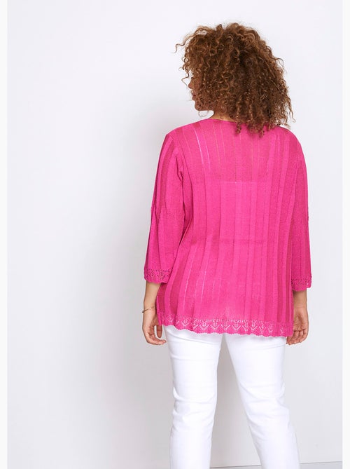 Cardigan boutonnée long ajouré - Afibel - Kiabi