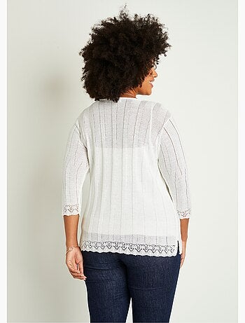 Cardigan boutonnée long ajouré