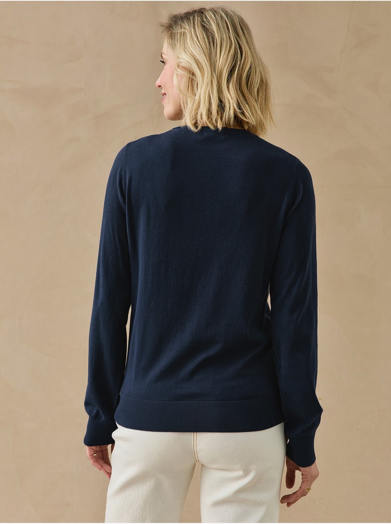 Cardigan boutons-bijoux - daxon Bleu marine - Kiabi