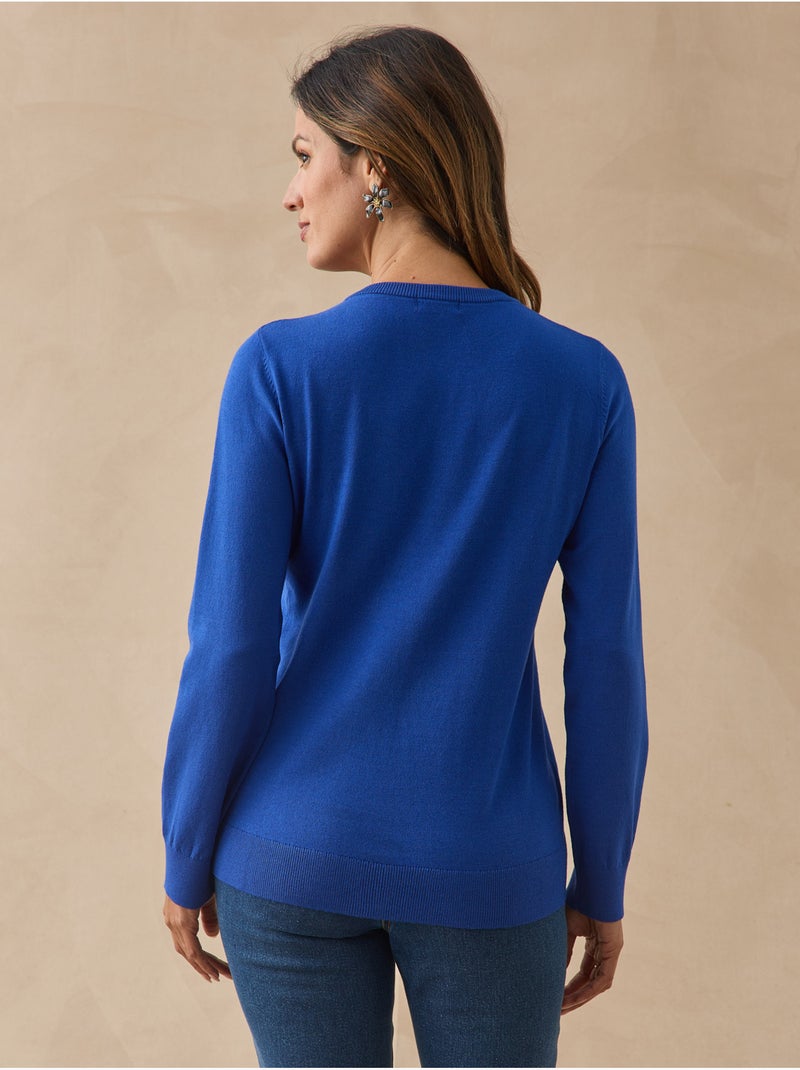 Cardigan boutons-bijoux - daxon Bleu - Kiabi