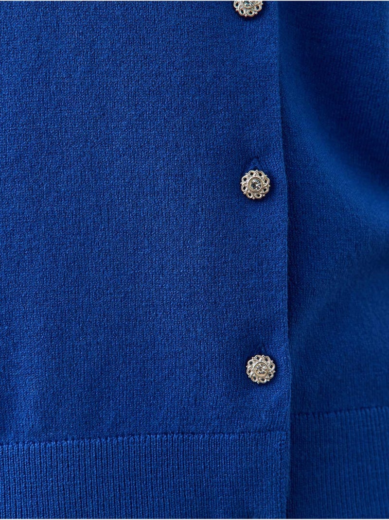 Cardigan boutons-bijoux - daxon Bleu - Kiabi