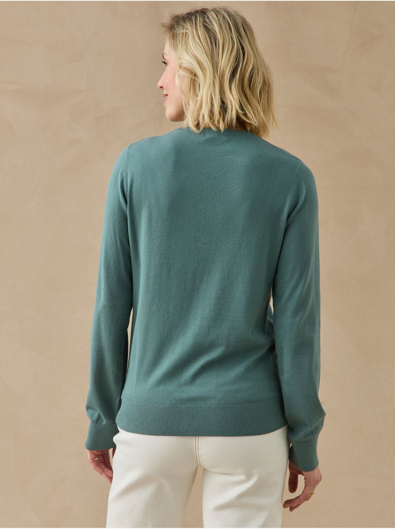 Cardigan boutons-bijoux - daxon Vert - Kiabi