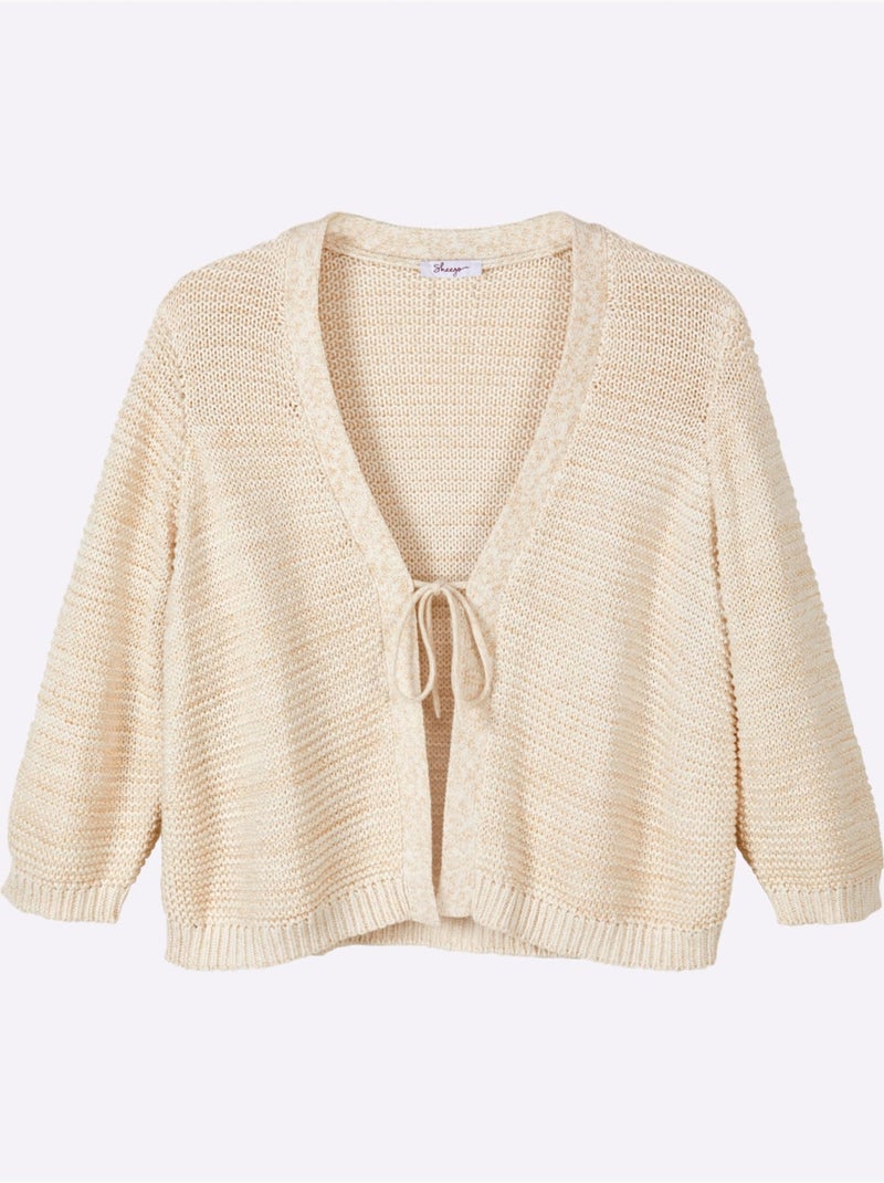Cardigan Brillance Discrète - Taille Standard - Sheego Blanc Perlé/Beige/Or - Kiabi