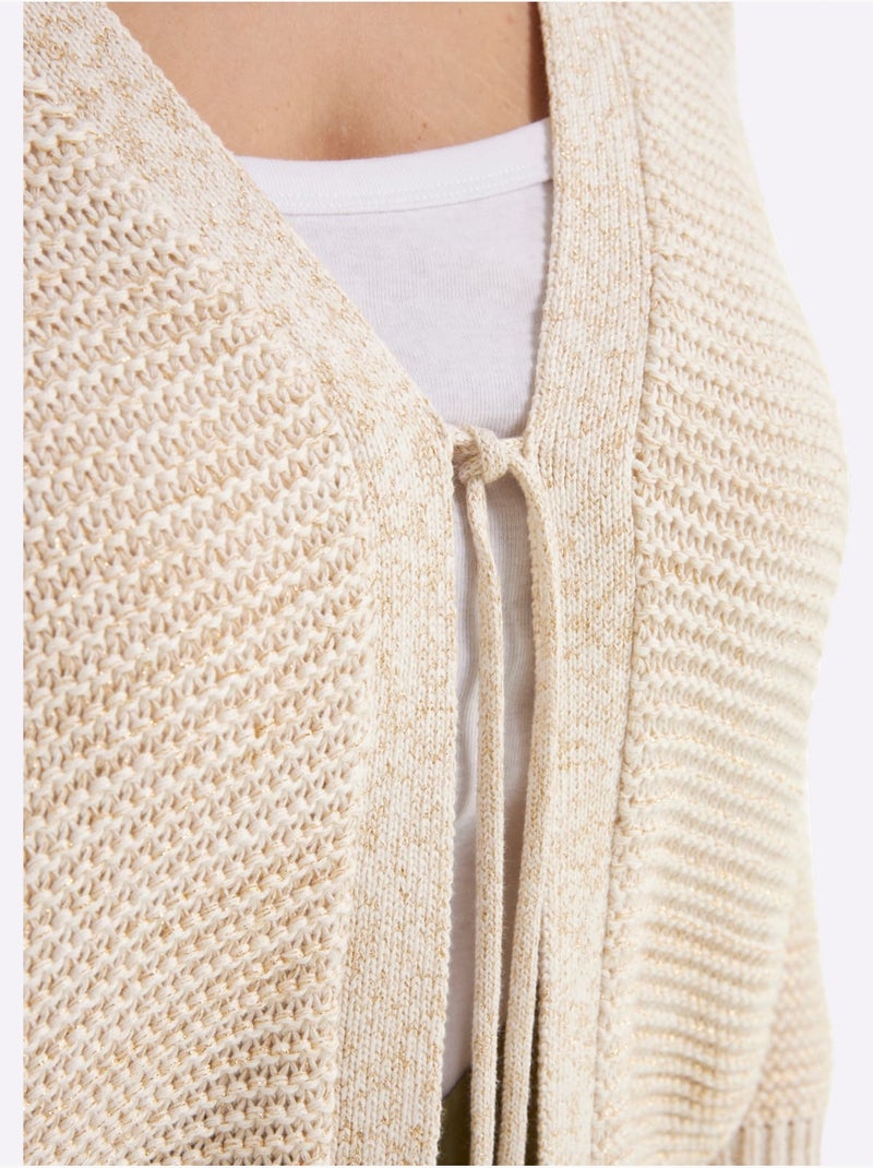 Cardigan Brillance Discrète - Taille Standard - Sheego Blanc Perlé/Beige/Or - Kiabi