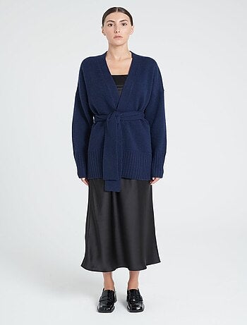 Cardigan ceinturé femme 100% cachemire 8 fils - ZAYA 8