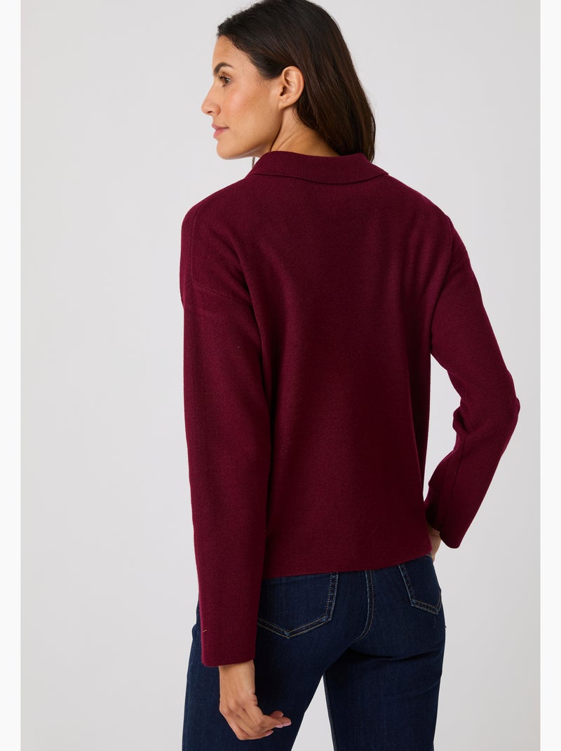 Cardigan col polo Thermolactyl - Damart Rouge - Kiabi