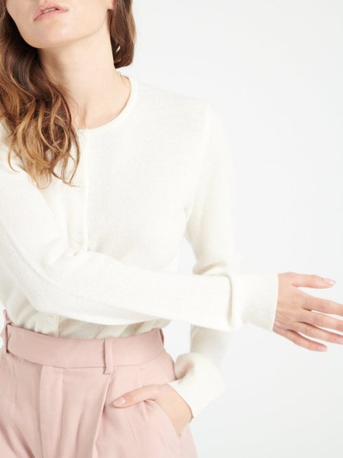 Cardigan col rond femme 100% cachemire - LILLY 4A - Kiabi