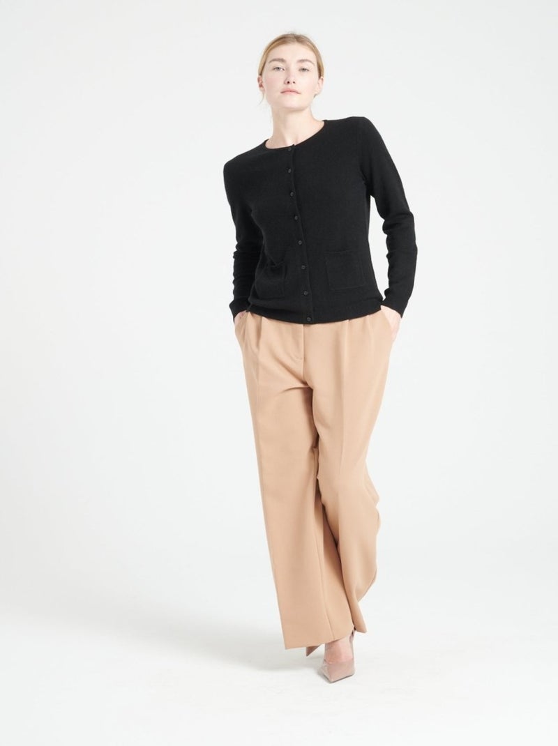 Cardigan col rond femme 100% cachemire - LILLY 4A Noir - Kiabi