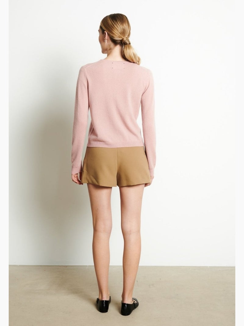 Cardigan col rond femme 100% cachemire - LILLY 4B Rose clair - Kiabi