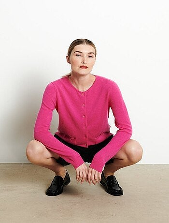 Cardigan col rond femme 100% cachemire - LILLY 4B