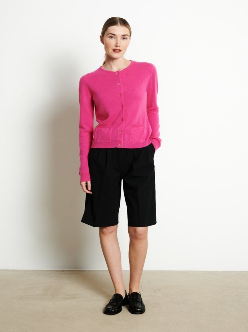 Cardigan col rond femme 100% cachemire - LILLY 4B Rose - Kiabi