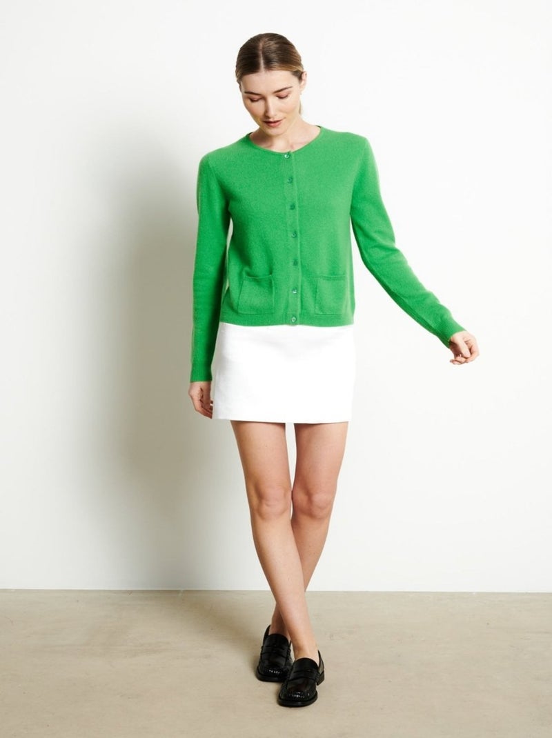 Cardigan col rond femme 100% cachemire - LILLY 4B Vert - Kiabi