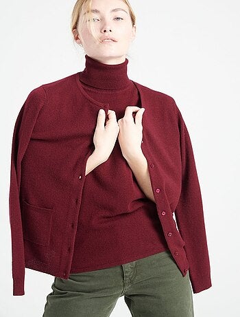Cardigan col rond femme en cachemire - LILLY 4A