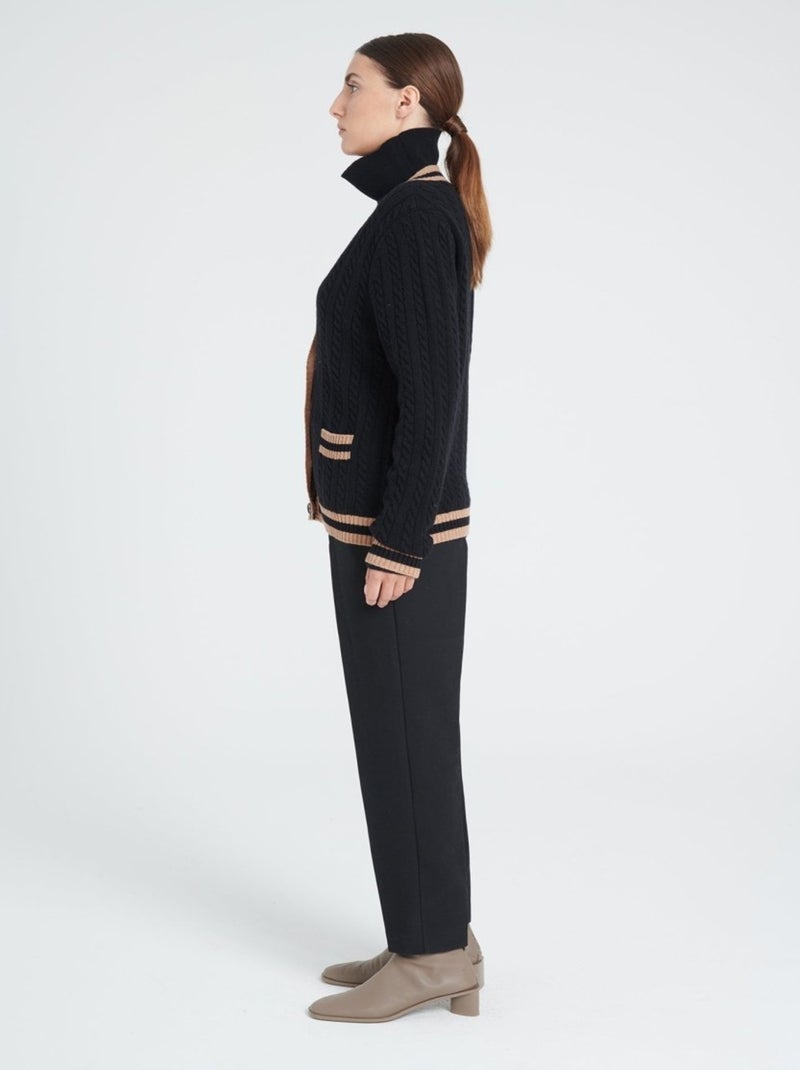 Cardigan col V femme 100% cachemire 4 fils - ZAYA 2 Noir - Kiabi