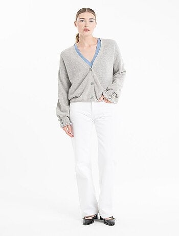 Cardigan col V femme 100% cachemire & laine - KELLY 28