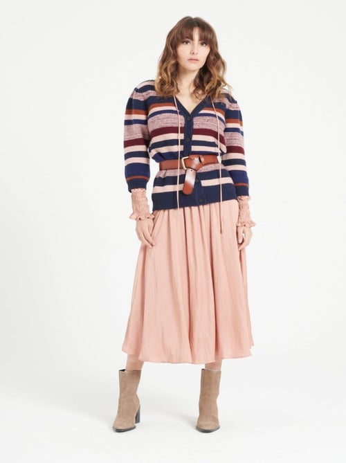 Cardigan col V manches 3/4 femme 100% cachemire 6 fils  - MIA 11 - Kiabi