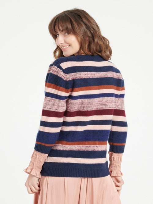 Cardigan col V manches 3/4 femme 100% cachemire 6 fils  - MIA 11 - Kiabi