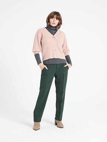 Cardigan col V manches courtes femme 100% cachemire - MIA 13