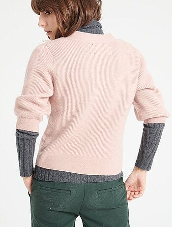 Cardigan col V manches courtes femme 100% cachemire - MIA 13
