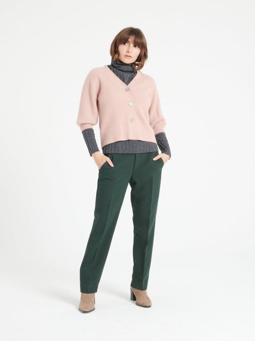 Cardigan col V manches courtes femme 100% cachemire - MIA 13 - Kiabi