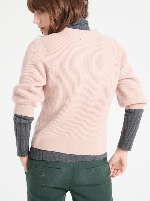 Cardigan col V manches courtes femme en cachemire - MIA 13 - Kiabi