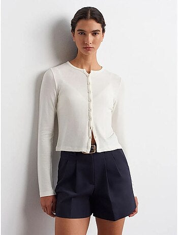 Cardigan côtelé boutonné dilvin
