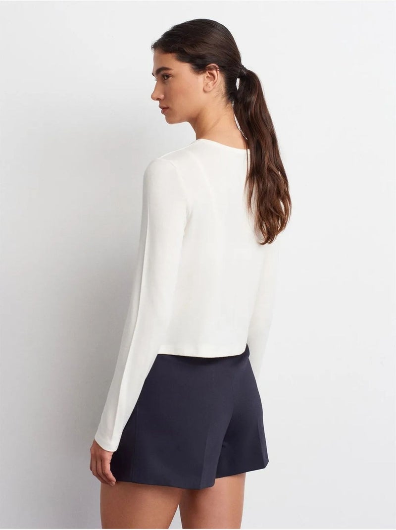 Cardigan côtelé boutonné dilvin Blanc cassé - Kiabi