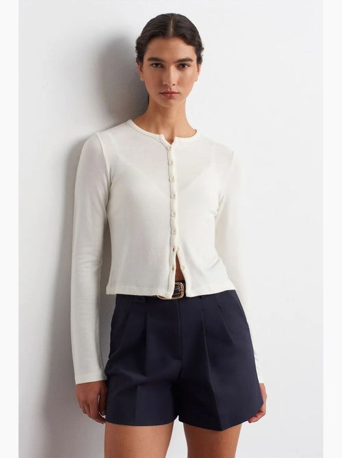 Cardigan côtelé boutonné dilvin - Kiabi Cardigan côtelé boutonné dilvin - Kiabi