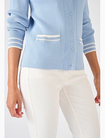 Cardigan côtes plates fantaisie - Damart