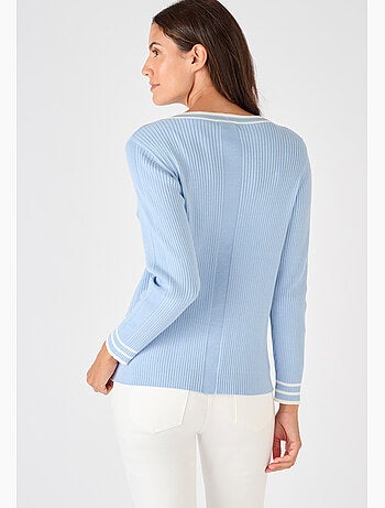 Cardigan côtes plates fantaisie - Damart