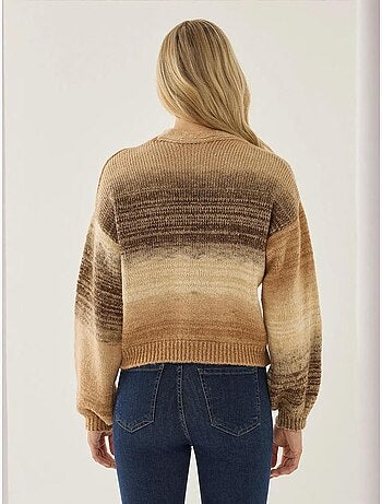 Cardigan coupe décontractée à col en V dégradé