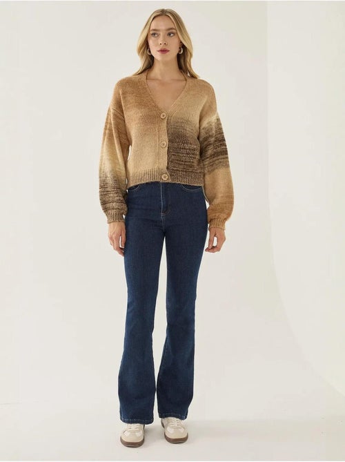 Cardigan coupe décontractée à col en V dégradé - Kiabi Cardigan coupe décontractée à col en V dégradé - Kiabi