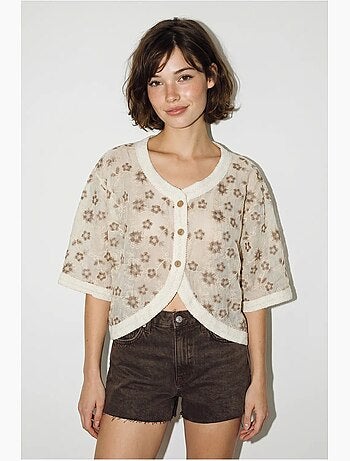 Cardigan court jacquard floral lucci