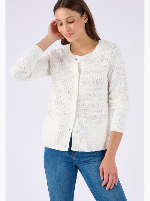 Cardigan court jeu de maille - Damart - Kiabi