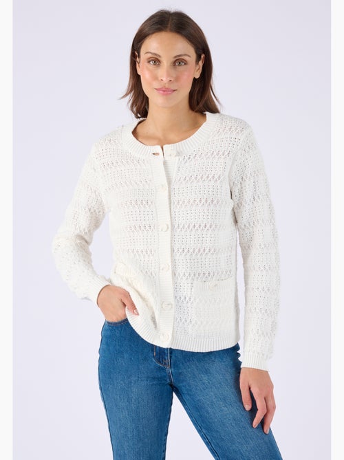 Cardigan court jeu de maille - Damart - Kiabi