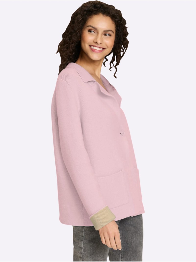 Cardigan Deux Coloris Tendance - Taille Standard - Helline Rose clair - Kiabi