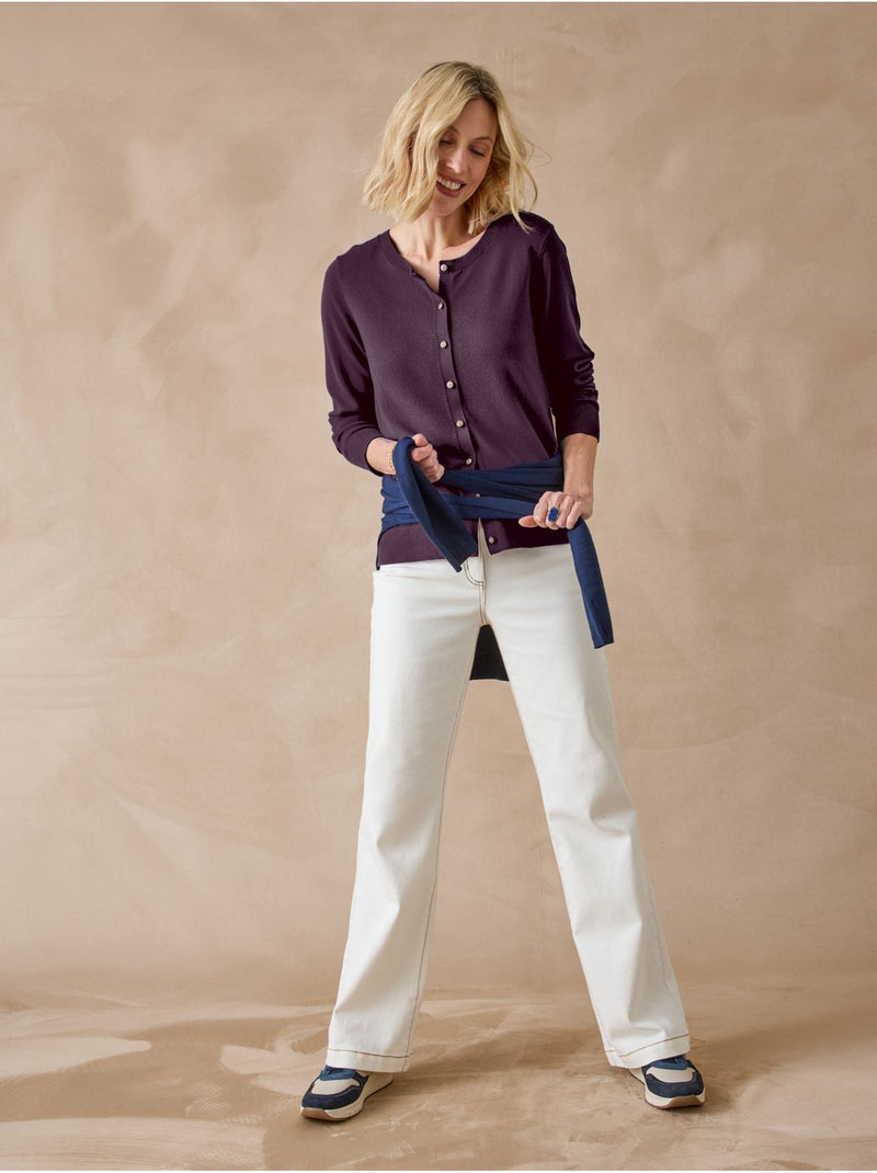 Cardigan élégant - DAXON Violet prune - Kiabi