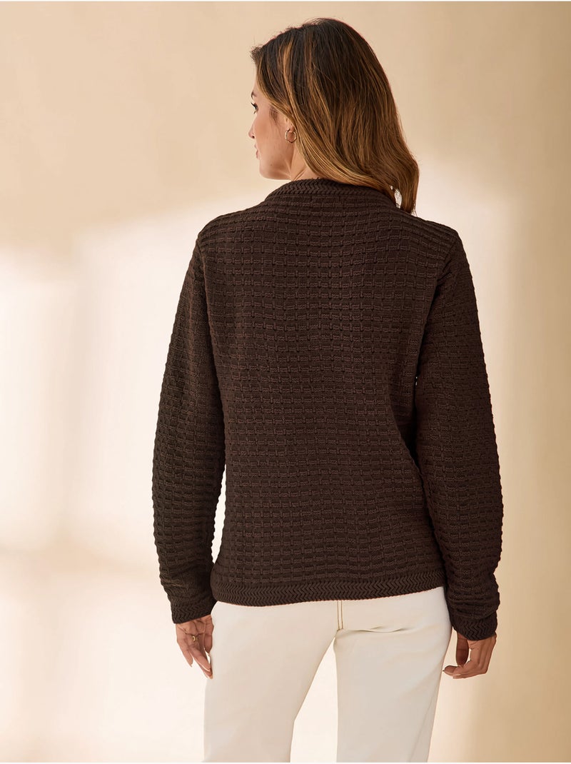 Cardigan élégant femme - daxon Marron chocolat - Kiabi