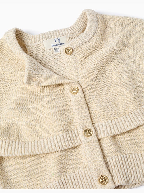 Cardigan en maille à manches cape et lurex - Kiabi