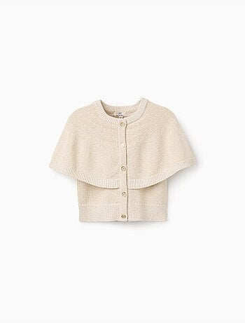 Cardigan en maille à manches cape et lurex