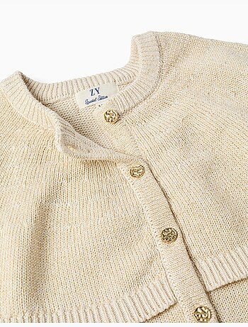 Cardigan en maille à manches cape et lurex