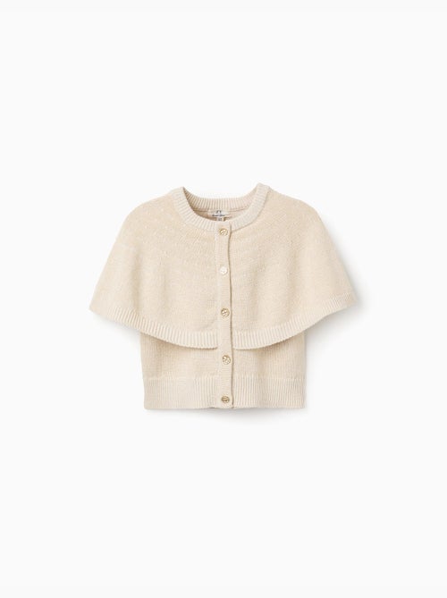 Cardigan en maille à manches cape et lurex - Kiabi